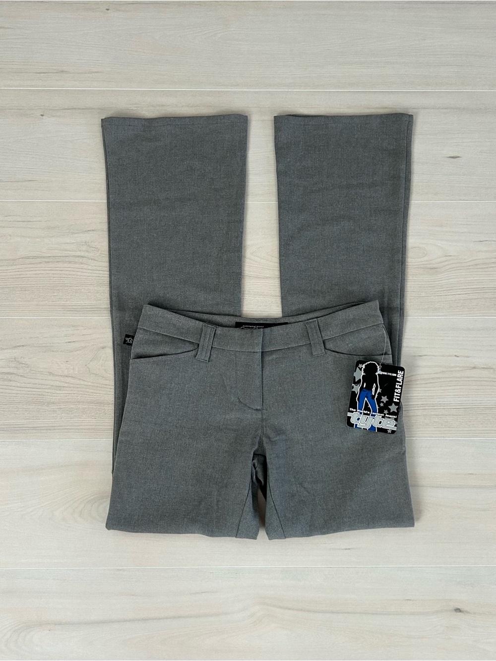 deadstock tyte gray fit and flare trousers